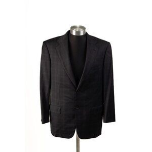 Ermenegildo Zegna/Saks 5thAve Vintage 100% Wool Blazer Size 50 R Navy Blue Italy